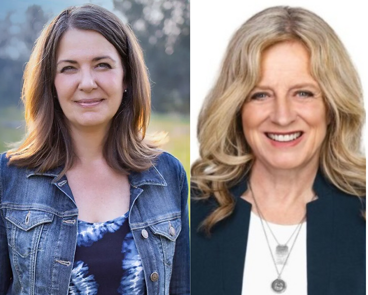 Danielle Smith and Rachel Notley